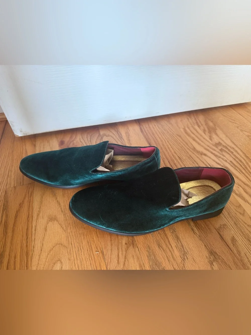 Amazon Teal Velvet Slip-On Loafers for Men